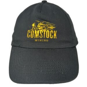 HitWear Baseball Cap Black One Size Comstock Mining Cotton Hat Strapback